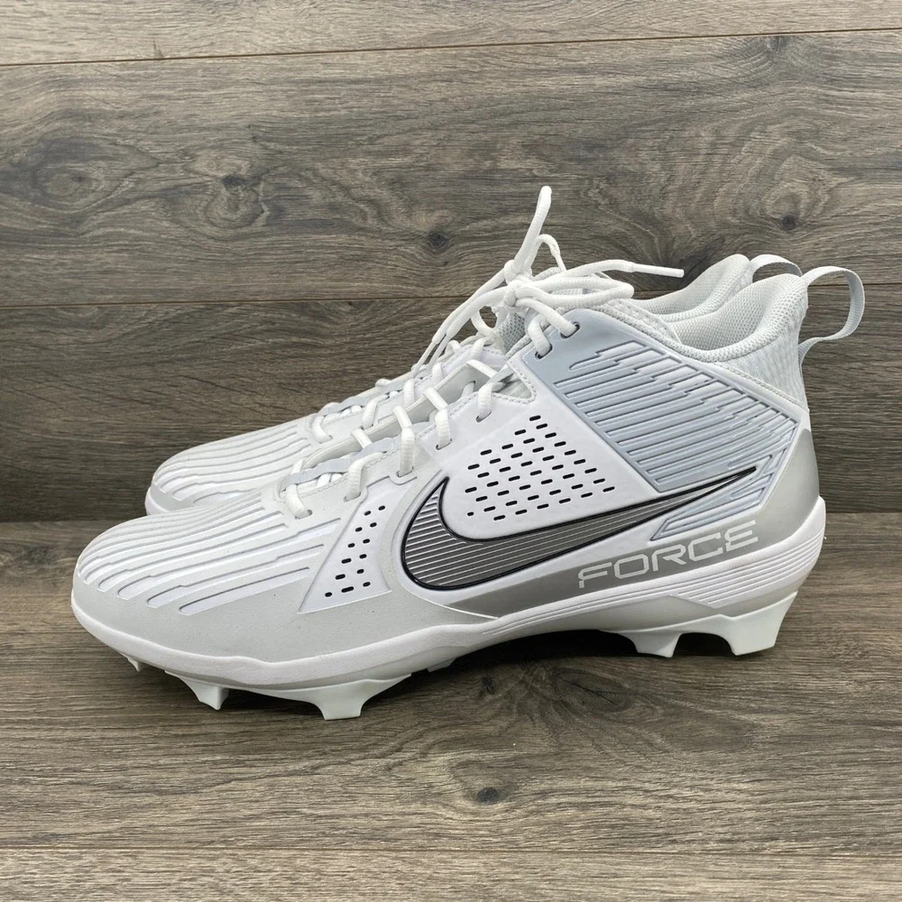 Nike Force Savage Shark 2 Football Cleats Mens 18 White Silver DA5453-108